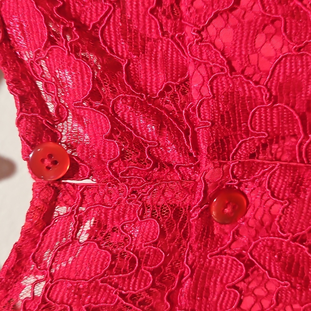 Laura Ashley Elegant Red Lace Kids Dress size 5 - Picture 10 of 13